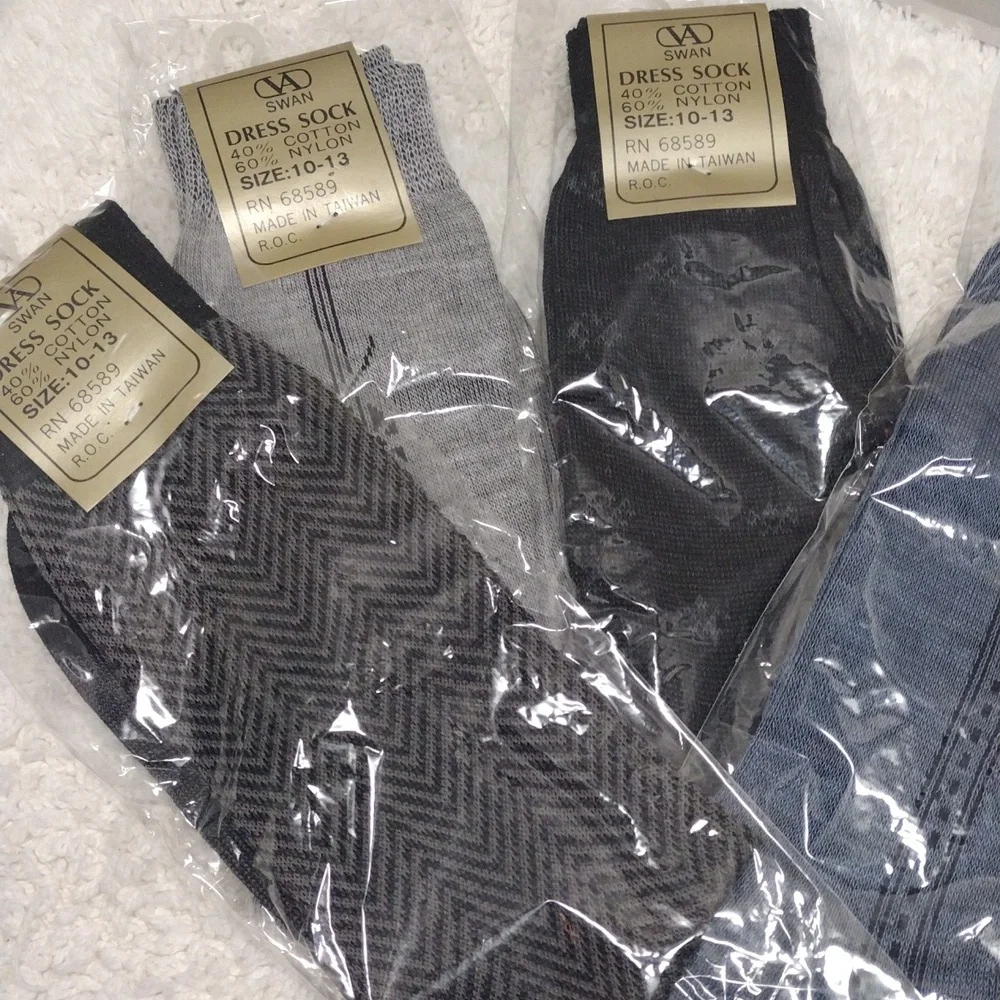 VA Swan Dress Socks Multiple Colors and Patterns 6 Pairs SD#6-6 - Picture 2 of 9